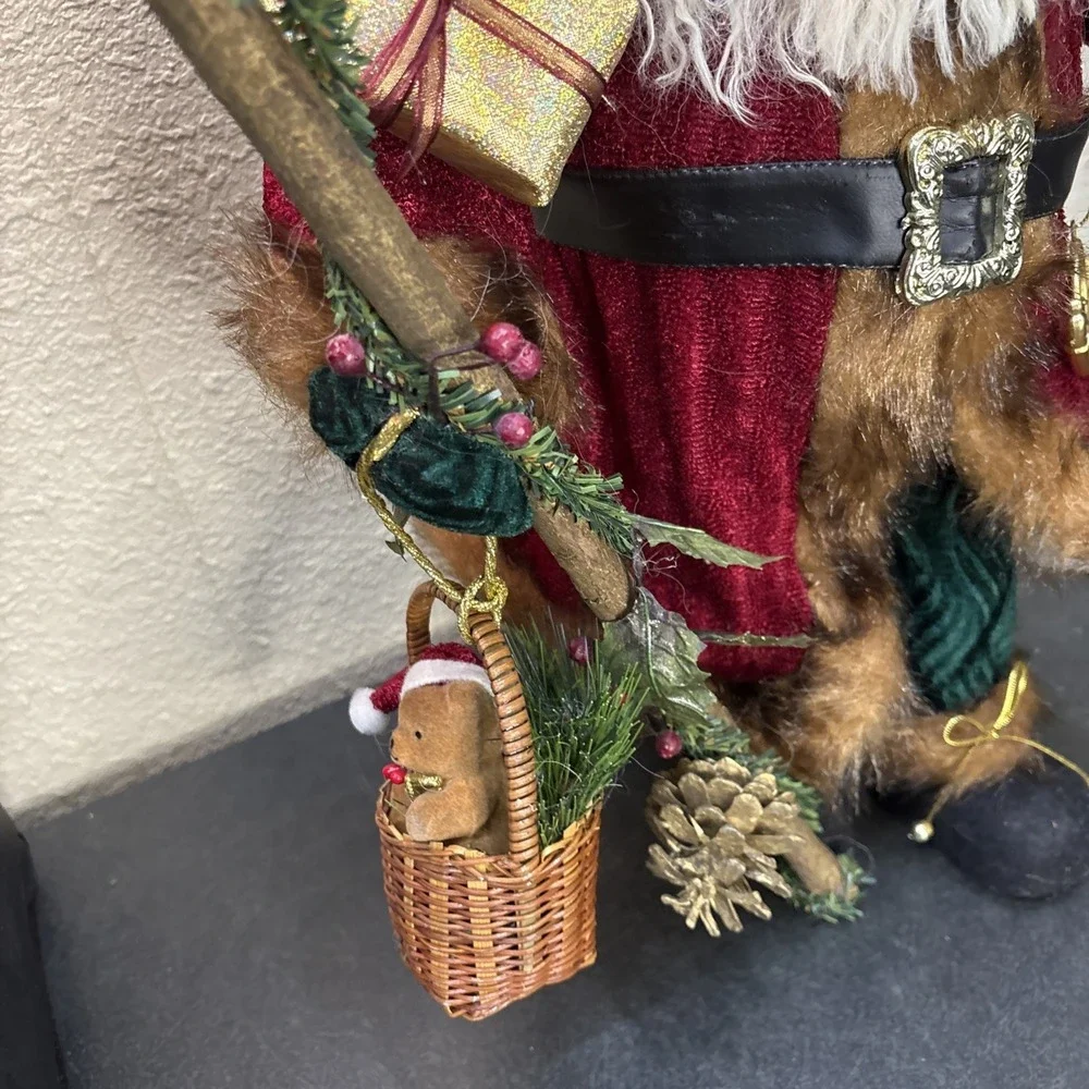 Woodsman~Christmas Santa Mantel Table Top Figurine 18